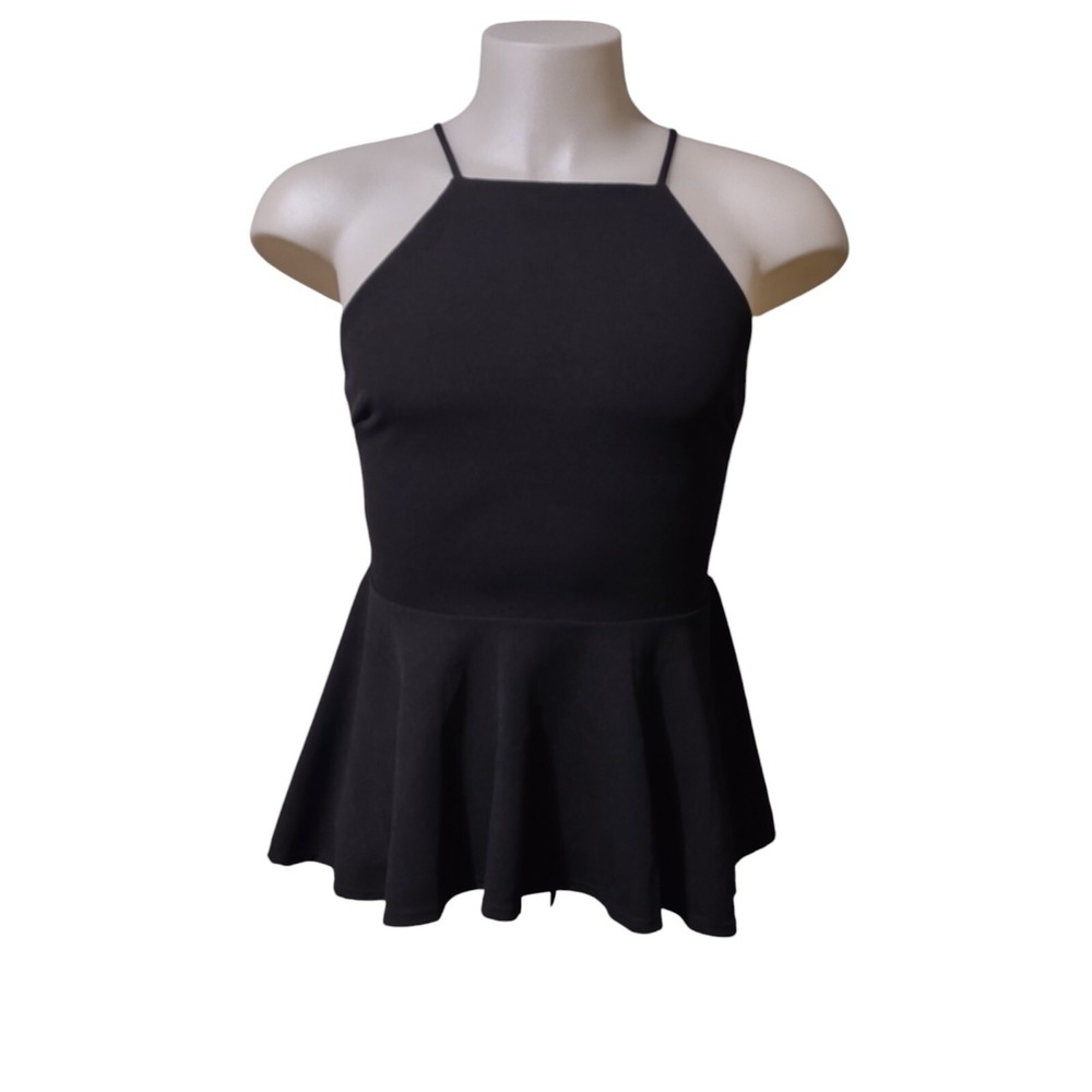 Marci Blouse Women's  XL Spaghetti Strap Black Fit And Flare  Shirt‎ Top  Rue 21